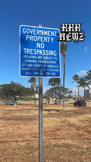 Isaac Scharsch on Instagram: "Homeless sweep at Ala Wai Golf Course today. 14 arrests were made for trespassing. Stolen property is often recovered from the encampment."