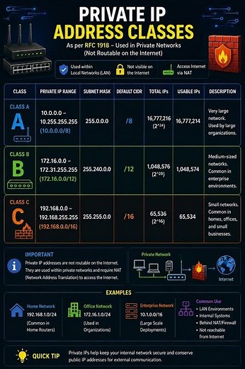 Private IP Address Classes Explained | Class A, B & C | CCNA Networking Basics