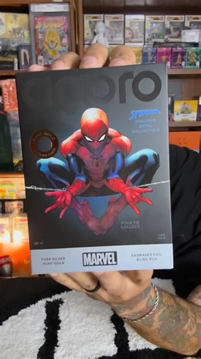 The World’s First Blind Box in Pure Silver and Gold. Which Spider-Man will you pull? Spider-Man in vivid color, swinging through the city, or in classic pose fully engraved in silver. Or will your Spidey senses lead you to the ultimate chase, Spider-Man in stunning 9999 pure gold? | Agoro