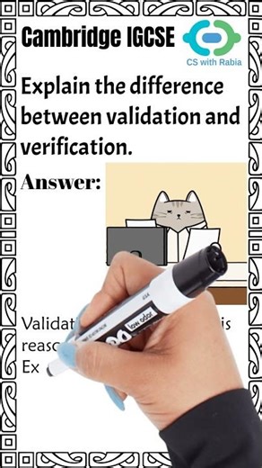 Validation vs Verification Explained | IGCSE Computer Science 0478 & O Level 2210 Exam Guide
