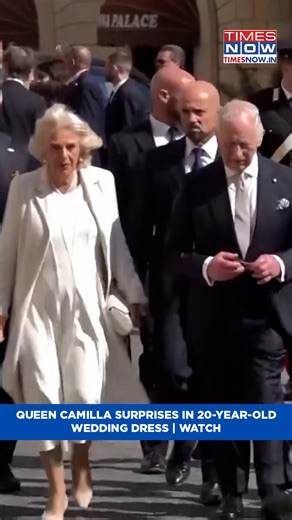 Camilla Dons Her Wedding Dress In Italy To Celebrate 20th Anniversary With King Charles #camillaparkerbowles #kingcharles | TIMES NOW