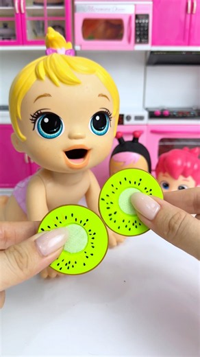 ASMR Unboxing Bebefinn & Doll Eating Kiwi Toy | Satisfying Toy Play #shorts