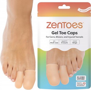 Zentoes Gel Toe Protector Caps - Pack of 6 - Protect Ingrown Toenails, Blisters
