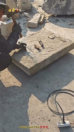 Easy way to splitting hardness stone with chisels
