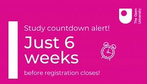 Thinking of applying to study this year? It's time to push things forward... Registration for courses closes on 10th September: http://www.open.ac.uk/courses | The Open University