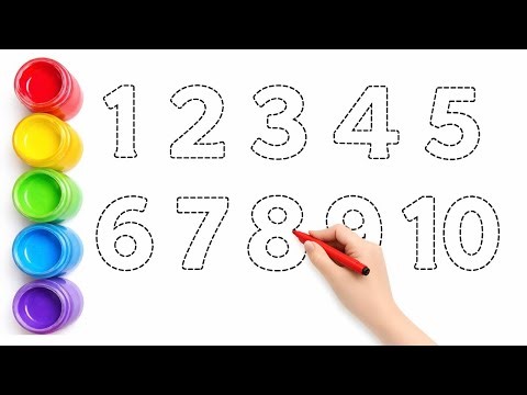 123 | Numbers | trace numbers 1-10 | color the numbers #numbers #colors #1234 