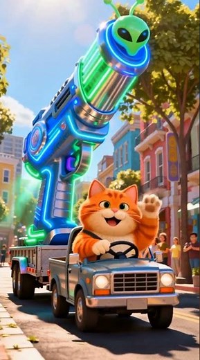 When a Curious Cat Plays With Alien Tech #shorts #cat #cute #funny #animals