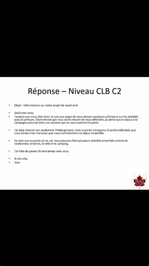 TCF C2 level writing sample