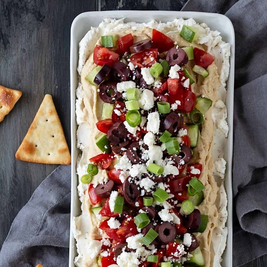 Layered Greek Dip Recipe (Easy 7-Layer Appetizer!)