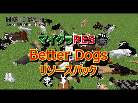 【マイクラRES #6】イヌの種類を増やせるリソースパック [1.17.1]