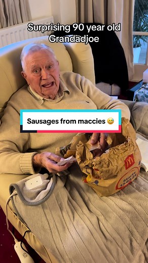 Surprising Grandpa Joe with Sausages from McDonald's