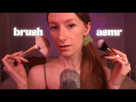Background ASMR ☁️ Sensitive mic brushing & whispers ✨