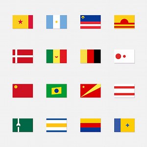 Set of fictional flags. World fantasy flags for fiction. Made up...