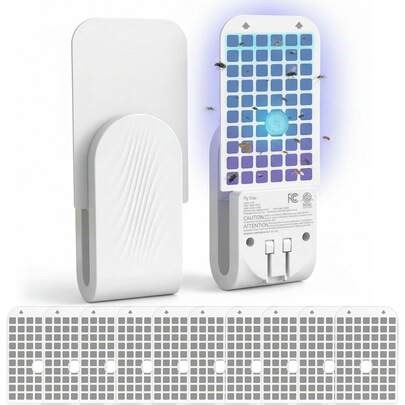 2 Pack Fly Trap Indoor(2 Device + 10 Glue Cards), Mosquito Catcher Indoor Plug-In Flying Insect Trap For Mosquito, Fruit Flies, Moths, Gnats, Flies, Fruit Fly Traps For Indoors (White) | SHEIN