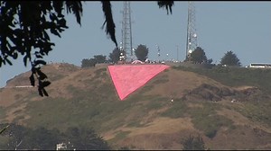 Volunteers install annual Pink Triangle on top 'Twin Peaks' in San Francisco