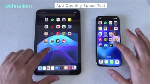 iPad Mini 7 vs iPhone 16 Pro - 速度对比