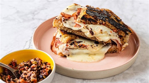 Loaded muffuletta grilled cheese recipe