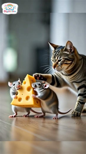 Cat vs. Mouse: Cat Uses Bait for Mouse! #cat #cheese #animals