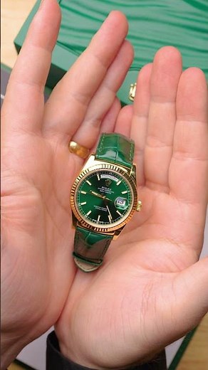 Rolex President Day-Date Yellow Gold Green Dial Mens Watch 118138 l SwissWatchExpo