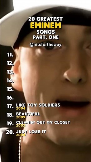 20 greatest EMINEM songs part. one