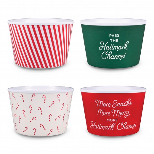 Hallmark Channel Holiday Movie-Watching Popcorn Snack Bowls, Set of 4 for only USD 39.99 | Hallmark