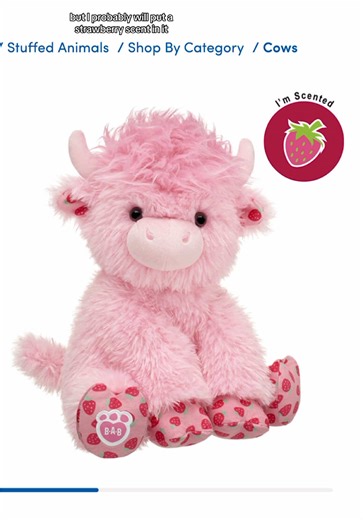 Strawberry Highland Cow Plush Now Live at Build-A-Bear
