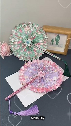 DIY Paper Fan Craft ✨ Easy Handmade Folding Fan Tutorial for Kids & Beginners #papercutting #shorts