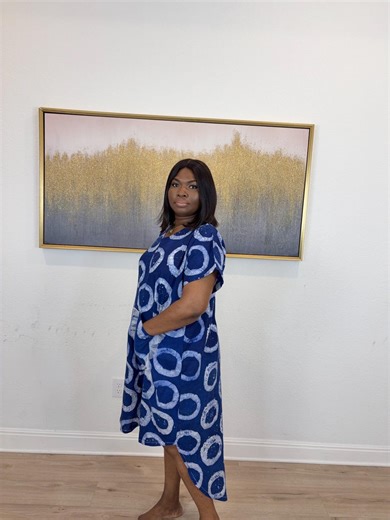 Blue High Low Sundress Made From Hand Made Cotton Fabric - Etsy