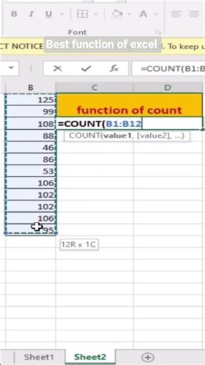 how to count number in excel @ count function in excel #