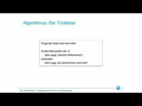 Algorithmus und Programm