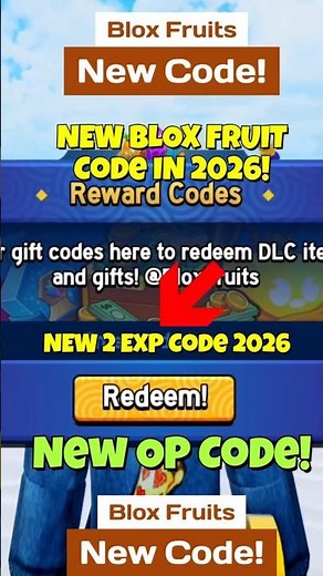 New Blox Fruits Code - New 2x Exp Code for Blox Fruits January 1, 2026