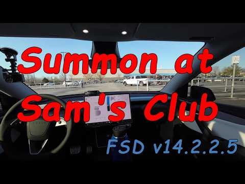 Summon at Sam's Club - Tesla FSD v14.2.2.5