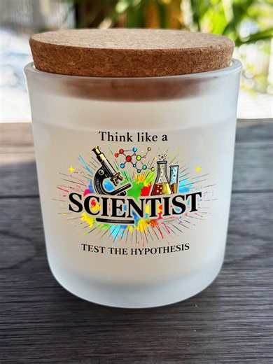 Personalized Candle, Custom Candle, Gift for Scientist, Graduation, Inspirational, 14oz Candle, Engraved Lid , Luxury Candle Art - Etsy