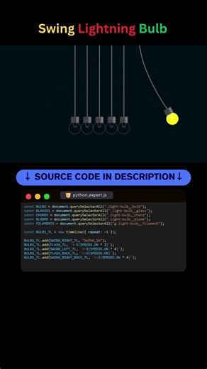 Swinging Light Bulbs – Physics Pendulum in JS! #coding #programming #swin #lightbulbs #js #techshort