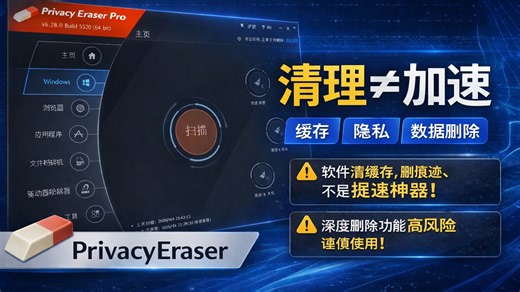 《PrivacyEraser 使用演示与原理解析：电脑清理到底在做什么？》