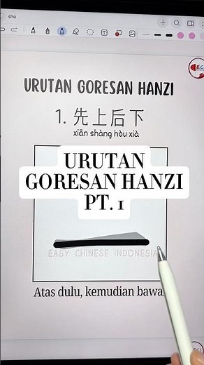 Urutan Goresan Hanzi Part 1 #belajarmandarin