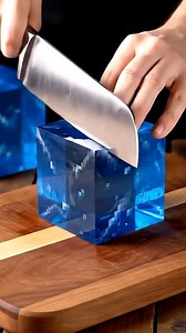 832K views · 4.3K reactions | A minecraft water block made from jello being sliced 勞satisfying ai ASMR | DJ Satisfying | Facebook