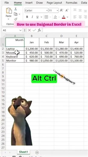 How to use Daigonal Border in Excel 🖥️ format #computer knowledge of Excel formulas and functions 💯