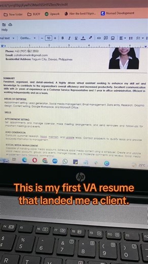 First VA Resume Tips for Landing Clients