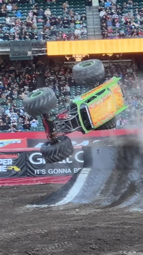 Backflip with a flat tire!! #monsterjam #monstertruck #motorsport #trucks #reels #save #skills #2024 | Monster Truck Lord
