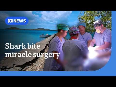 Teen survives abdomen shark bite with world-first surgeries in Townsville | ABC NEWS