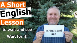 Read along to practice your English and to learn the English phrases TO WAIT AND SEE and WAIT FOR IT! In this English lesson, I wanted to help you learn the English phrase to wait and see. Sometimes you don't know what's going to happen, and so you want to wait and see what happens. And we even call this the wait and see approach. Maybe you're someone who likes to invest money in the stock market, but right now, you're going to hold onto your money, because you just want to wait and see what wil
