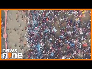 Drone Visuals Capture Massive Crowd at Maha Kumbh Mela 2025 | News9