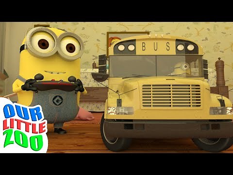 Wheels on the Bus - toy bus - Minions Nursery Rhymes