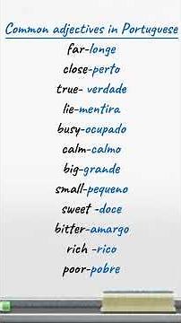 Learn 12 Portuguese adjectives today!