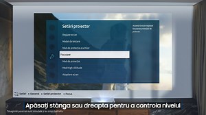 Instalarea unui proiector nu a fost niciodată atât de simplă. Descoperă o experiență cinematică de excepție, în numai 3 pași. Plasează The Premiere oriunde dorești, ajustează ecranul* și apasă play. *Se recomandă ecranul cu tehnologia ALR, ecranul se vinde separat. | Samsung