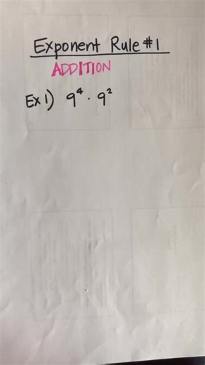 Math help: Exponent Rule #1 adding exponents - #mathhelp#algebra#mathhomework#mathteacher#teachmath#mathquestions#fyp#exponentrules#coolmathvideos