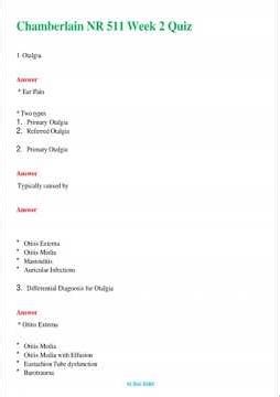 Chamberlain College Of Nursing Nr 511 Week 2 Quiz Ace Your Exam With This Comprehensive Guide