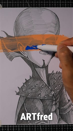 Coloring Megamind's Eye ✨️ #drawing #glowup #megamind #shorts