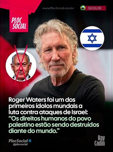 Roger Waters (Pink Floyd) denuncia a anos os ataques de Israel contra os palestinos: O mundo calado